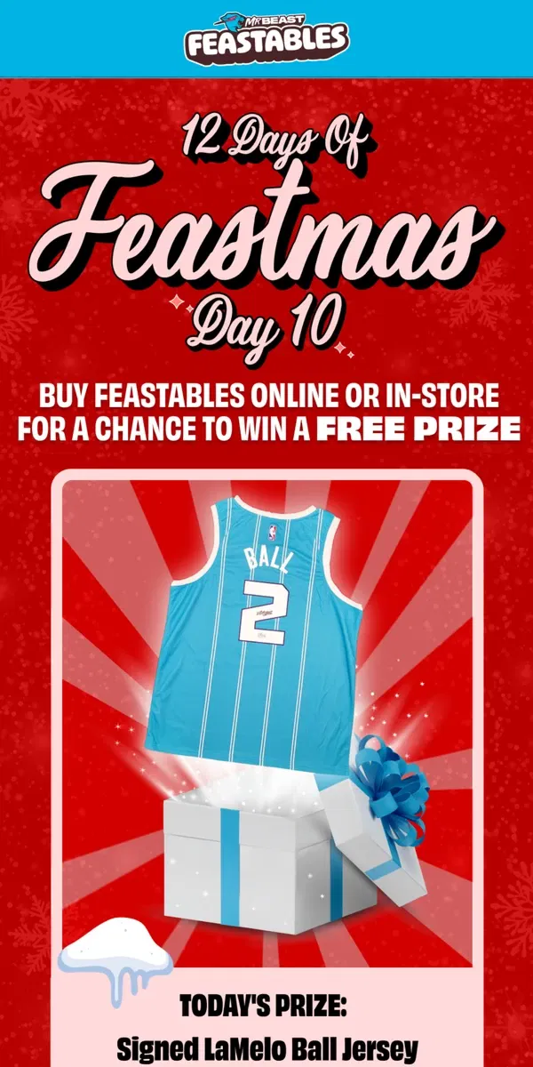 Email from Feastables. This prize is a slam dunk 🏀