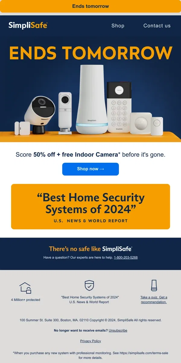 Email from SimpliSafe. The clock is ticking on your special offer