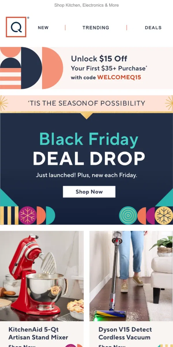 Email from QVC. Get Inspired: Black Friday Deals & More