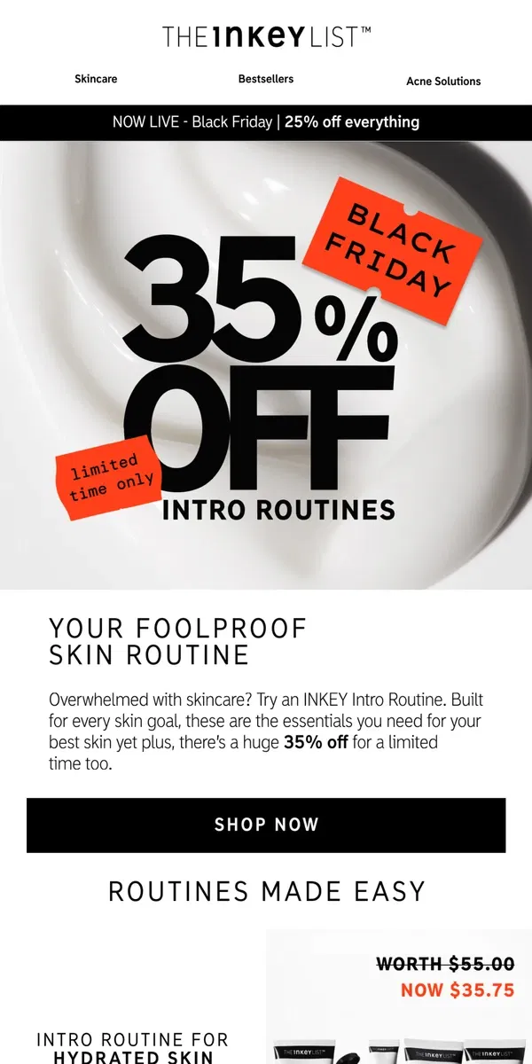 Email from The INKEY List. Simplify your routine, not your results. Now 35% off 🤯