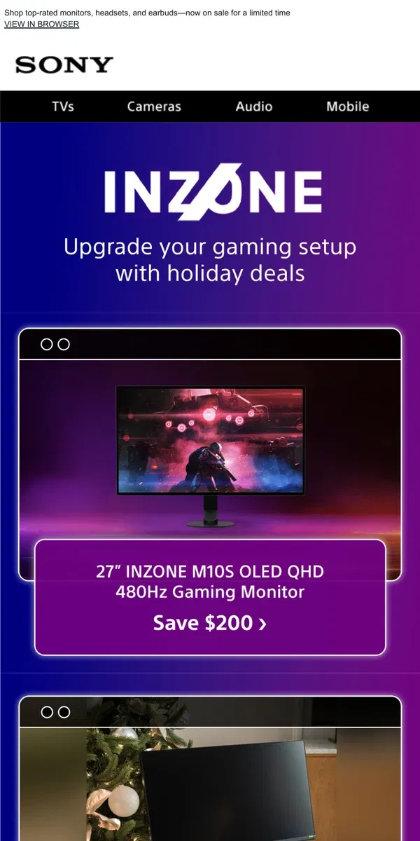 Email from Sony. Game Changing Savings Unleashed