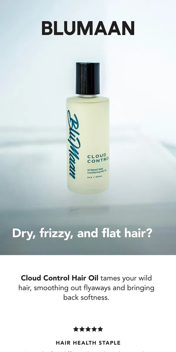 Email from BluMaan. Eliminate Dry Hair For Good