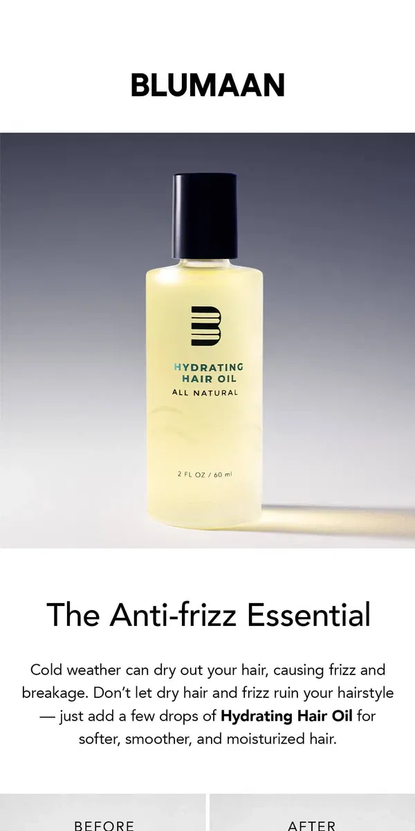 Email from BluMaan. The #1 Solution to Anti-frizz