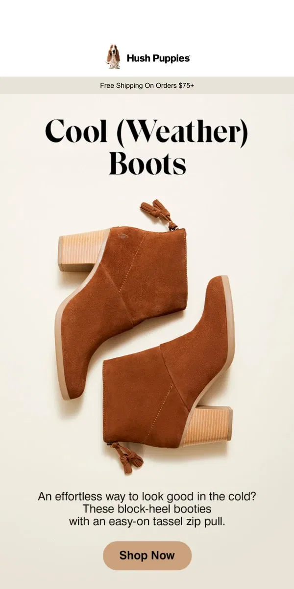 Email from Hush Puppies. The Only Booties You Need