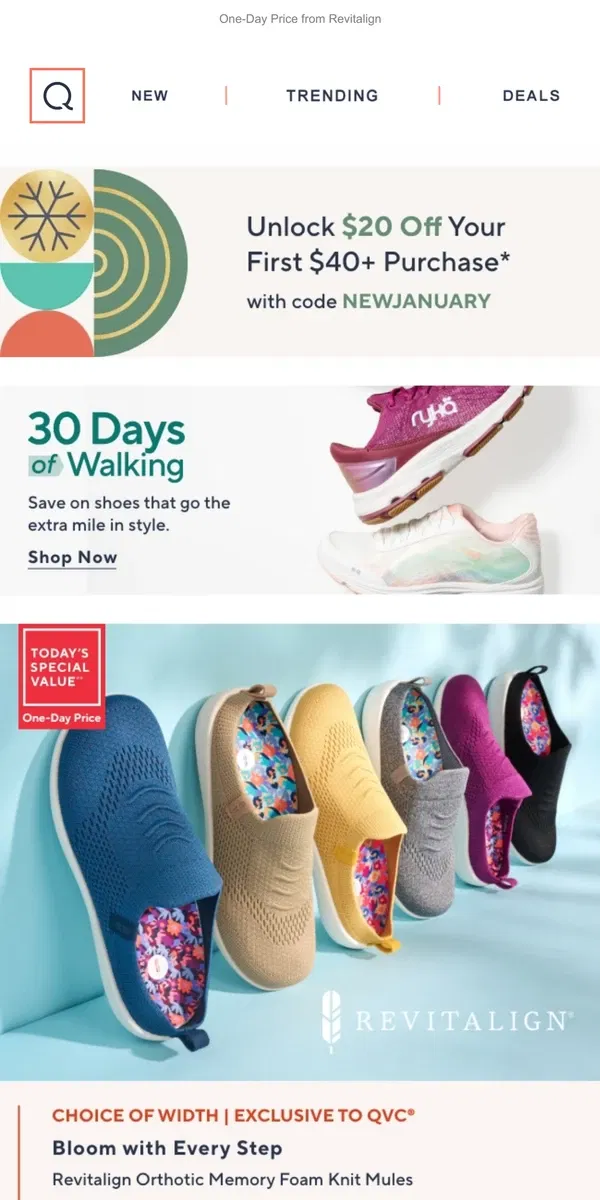 Email from QVC. Exclusive! Must-Have Spring Mules