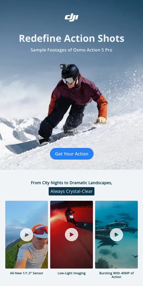 Email from DJI. Redefine Action Shots