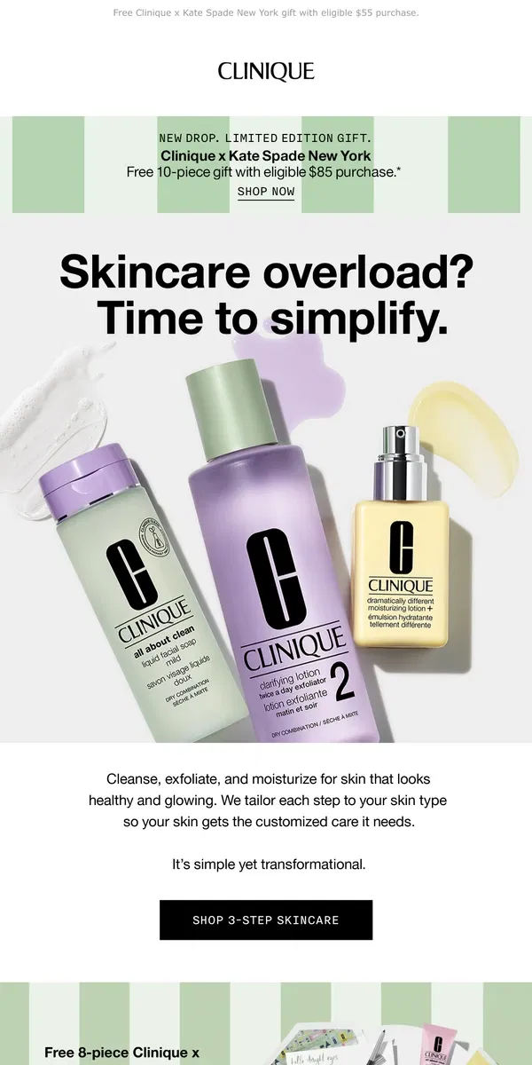 Email from Clinique. Keep it simple. Said your skin. Plus, get our fall gift.