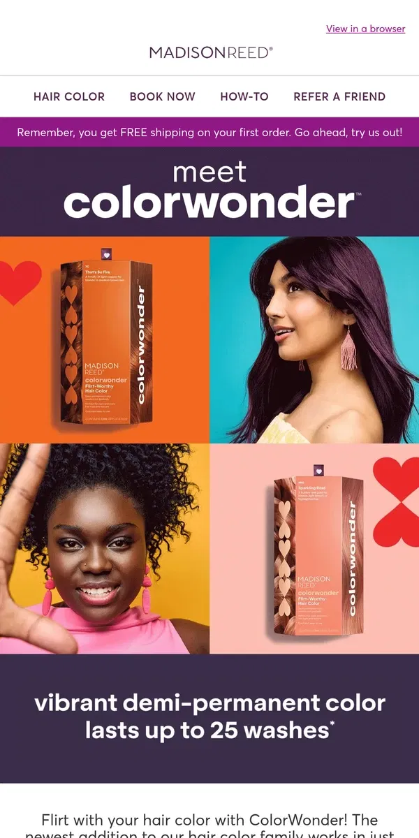 Email from Madison Reed. Meet ColorWonder. Your New Color Crush! 😍