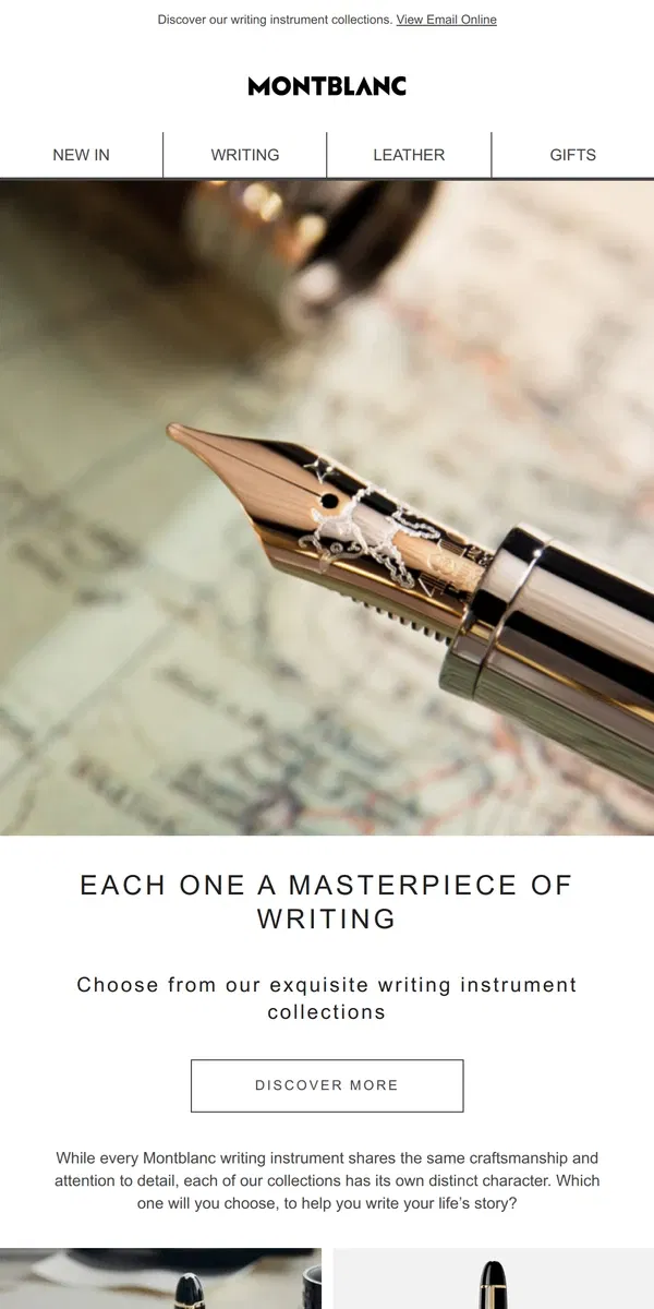 Email from Montblanc. The art of writing, perfected.