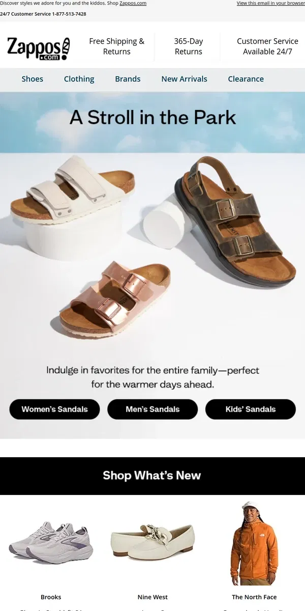 Email from Zappos. Sandal Season, Here We Come! ☀️