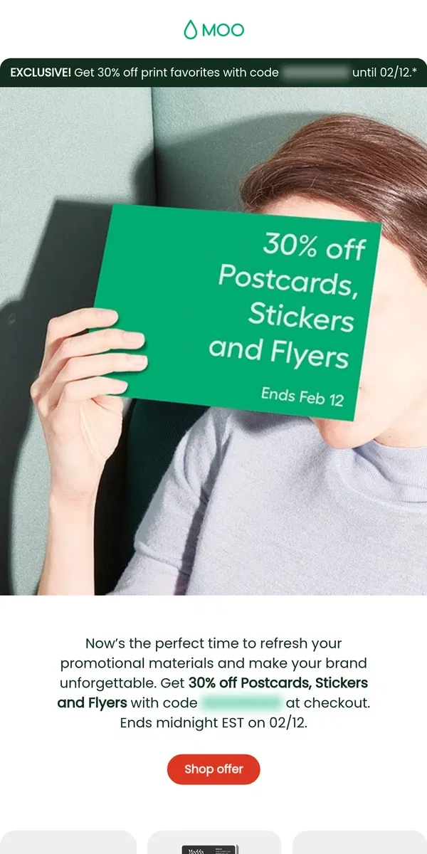 Email from MOO. 💌 30% off Postcards, Stickers + Flyers.