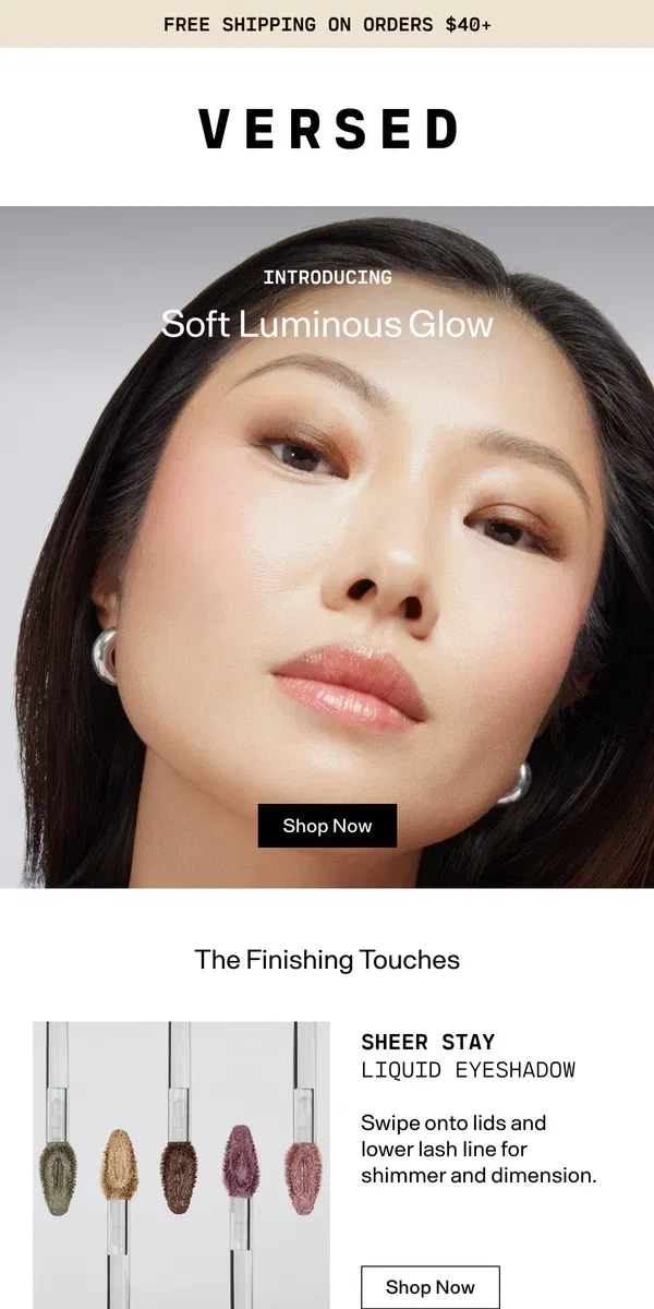 Email from Versed Skin. The Finishing Touches