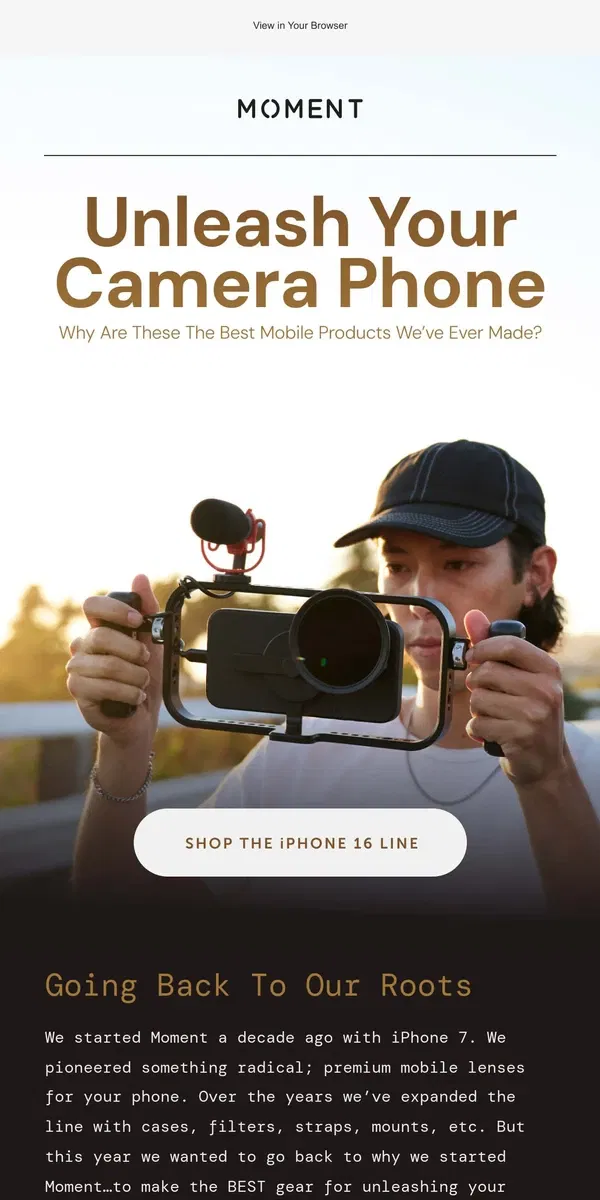 Email from Moment. Designing Moment for iPhone 16