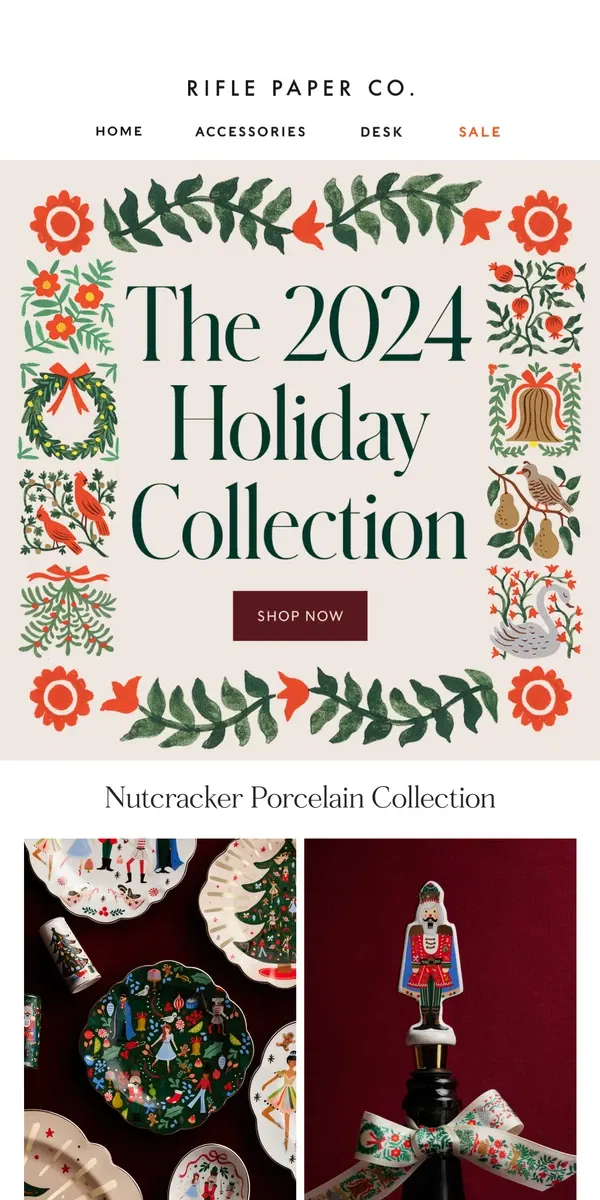 Email from Rifle Paper Co.. The Holiday Collection 🎄