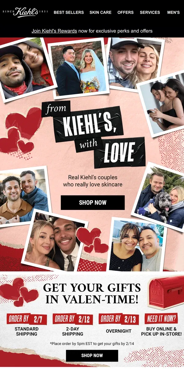 Email from Kiehl's. Tis The Season For Love 💘