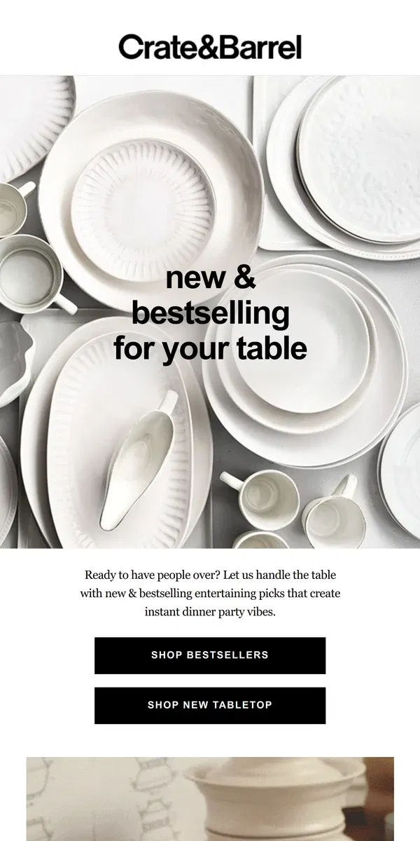 Email from Crate & Barrel. Your instant dinner party starts at $3.95 →