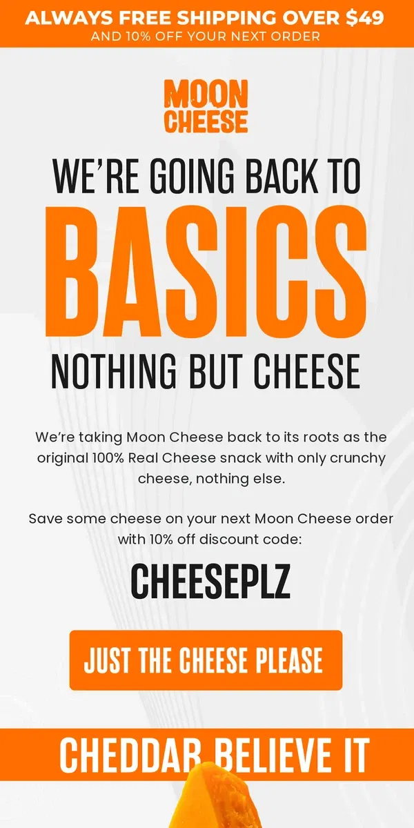 Email from Moon Cheese. 🌝 🧀 Welcome to Moon Cheese Space Cadet!