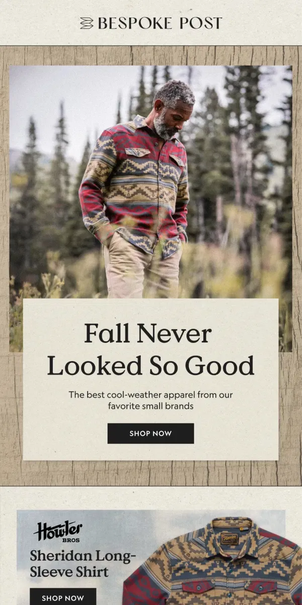 Email from Bespoke Post. Fall Never Looked So Good