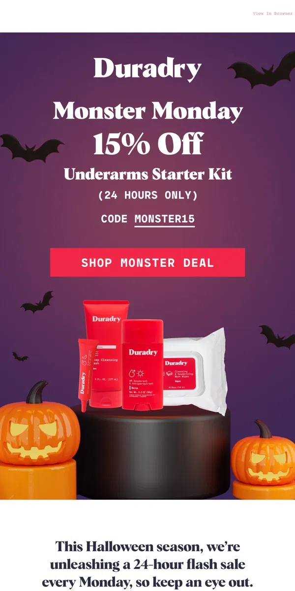 Email from Duradry. Scary Good Deals—TODAY ONLY! 💥