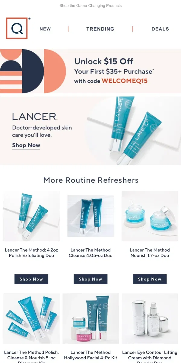 Email from QVC. Doctor-Developed Skin Care Is In