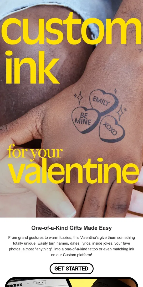 Email from Inkbox. Create Custom Ink for Your Valentine 💘