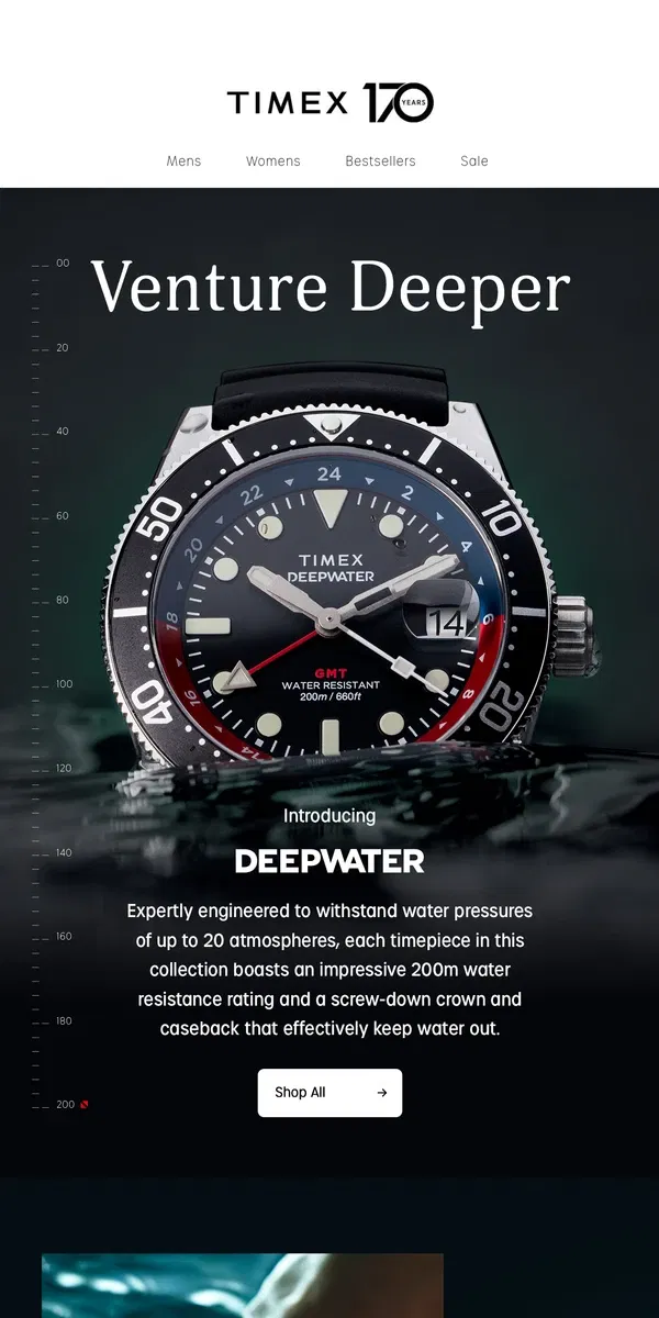 Email from Timex. Built To Dive 🌊