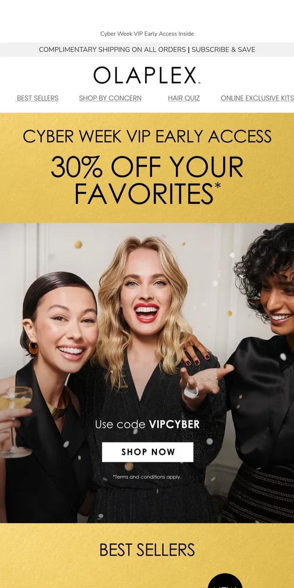 Email from OLAPLEX. 30% Off Your Favorites!