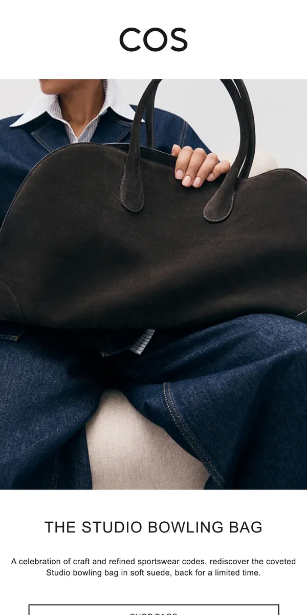 Email from COS. Back in stock: The Studio Bowling Bag