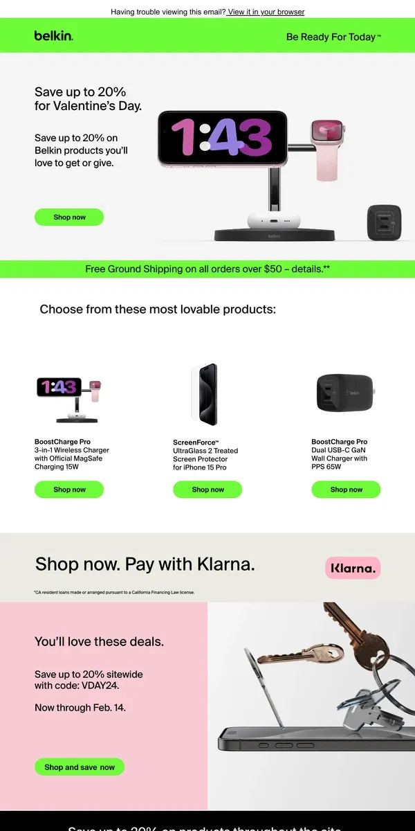 Email from Belkin. Sweet Valentine's Day sitewide savings ; you'll love these deals