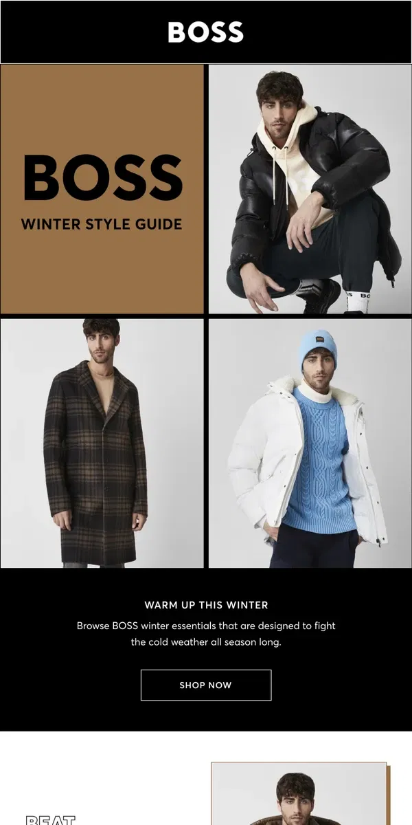 Email from HUGO BOSS. BOSS Winter Style Guide