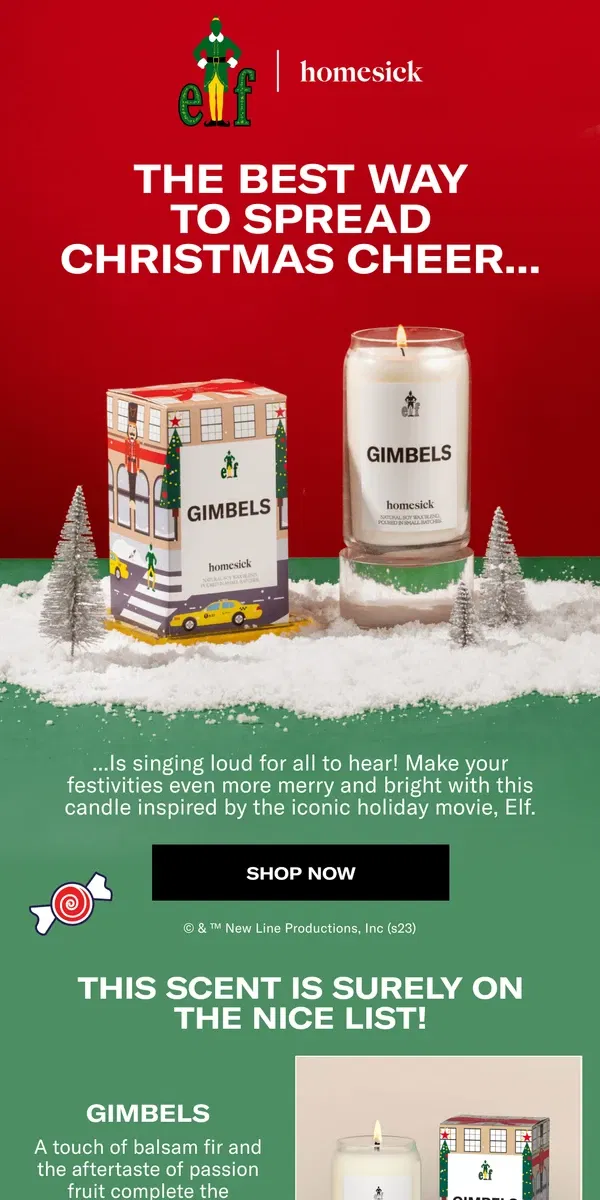 Email from Homesick Candles. If smiling’s your favorite…