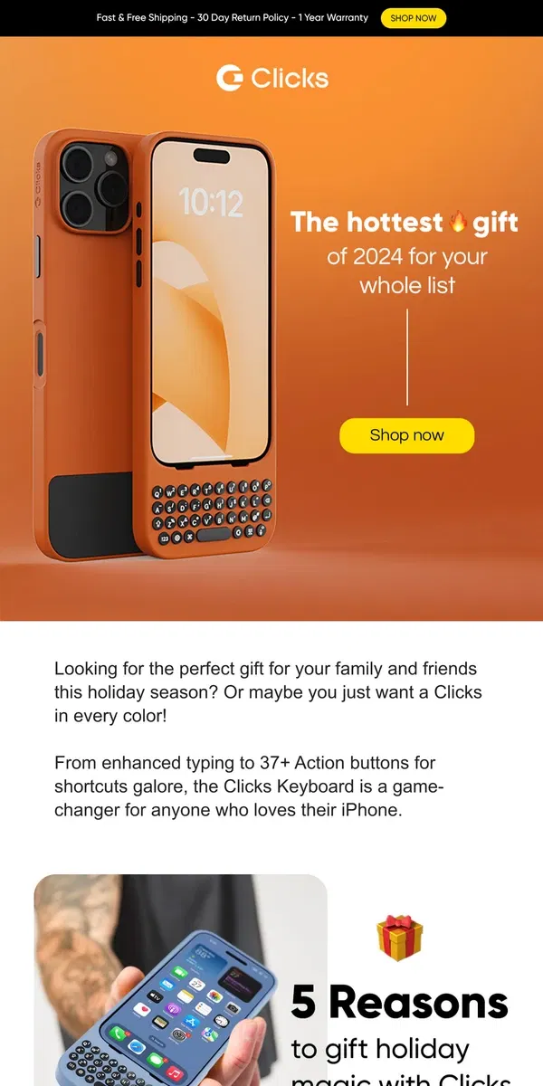 Email from Clicks. Gift the Magic of a Reinvented iPhone