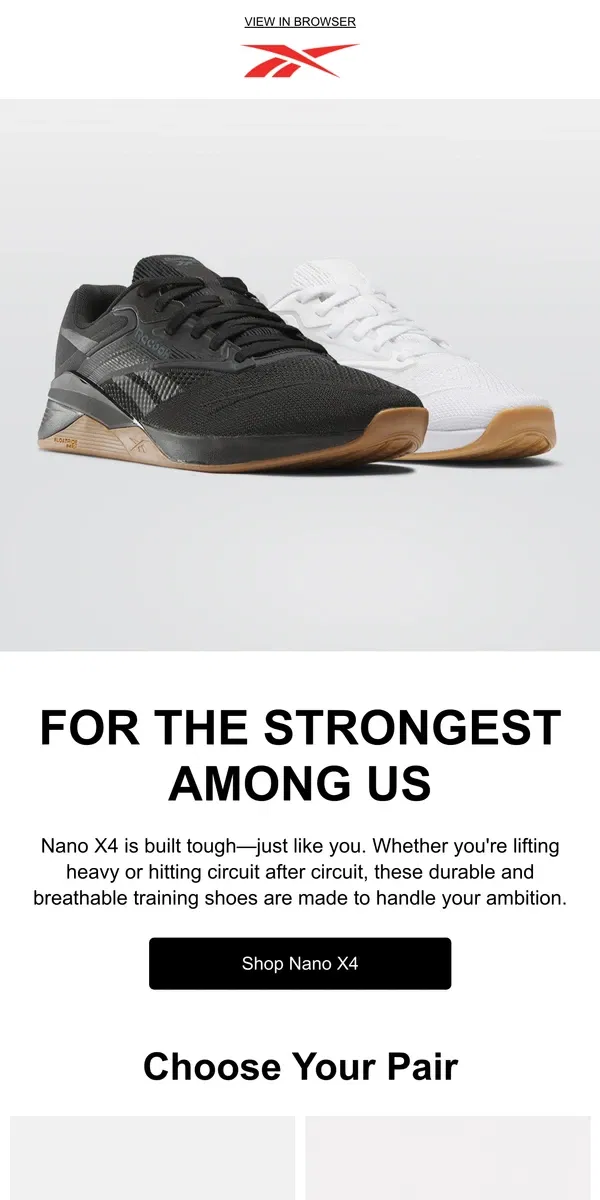 Email from Reebok. Made for your toughest workouts 💪