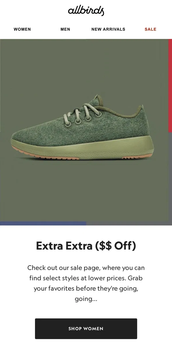 Email from Allbirds. Hot Deals, Cool Prices