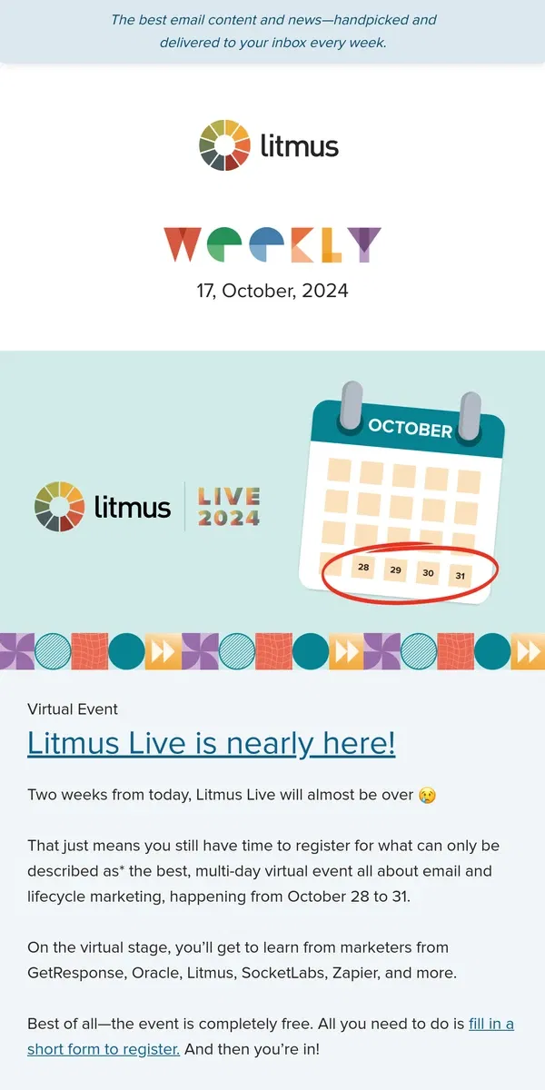 Email from Litmus. Meeting customers where they're at, email segmentation, prep for Black Friday and more