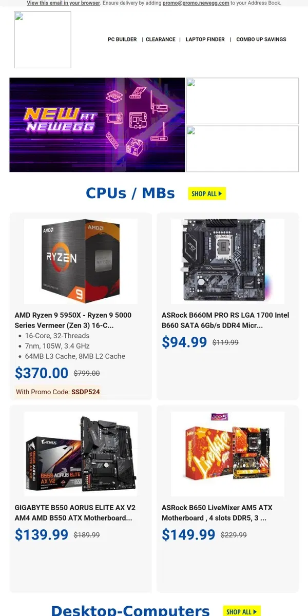 Email from Newegg. $1710.74 Lenovo ThinkPad X1 Yoga Gen 8! $1159.00 Yeyian Gaming Desktop