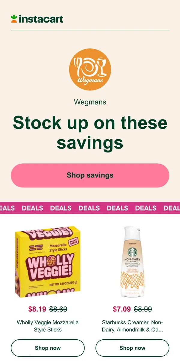 Email from Instacart. Don’t miss out on these coupons