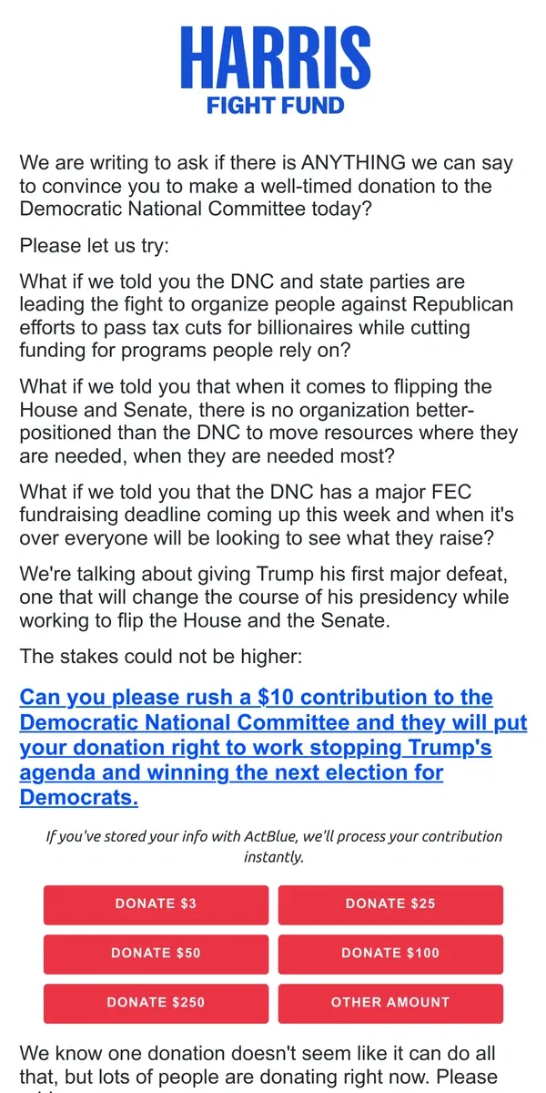 Email from Kamala Harris. Lots of people are donating to the DNC today. Can you join them?