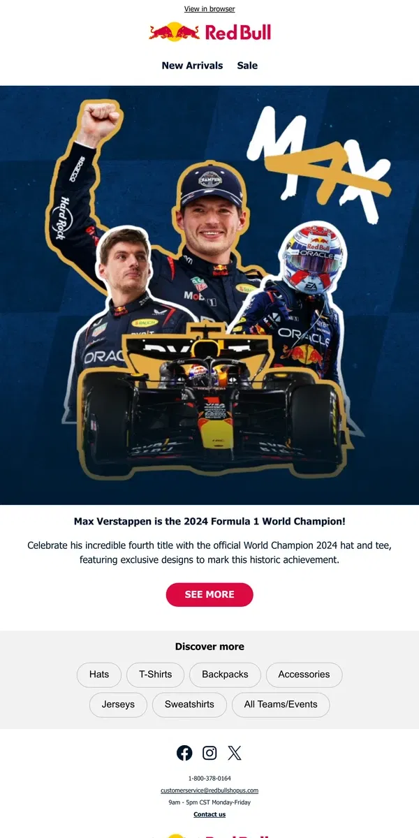 Email from Red Bull. Max Verstappen is the F1 World Champion 2024 🏆🏆🏆🏆