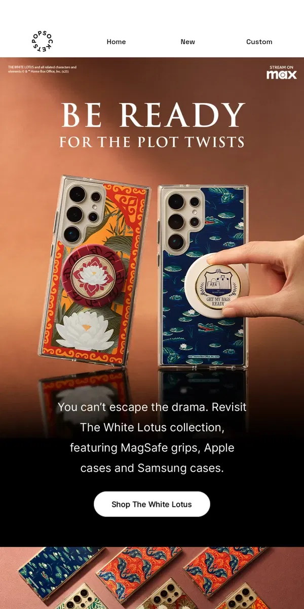 Email from PopSockets. Revisit The White Lotus collection!