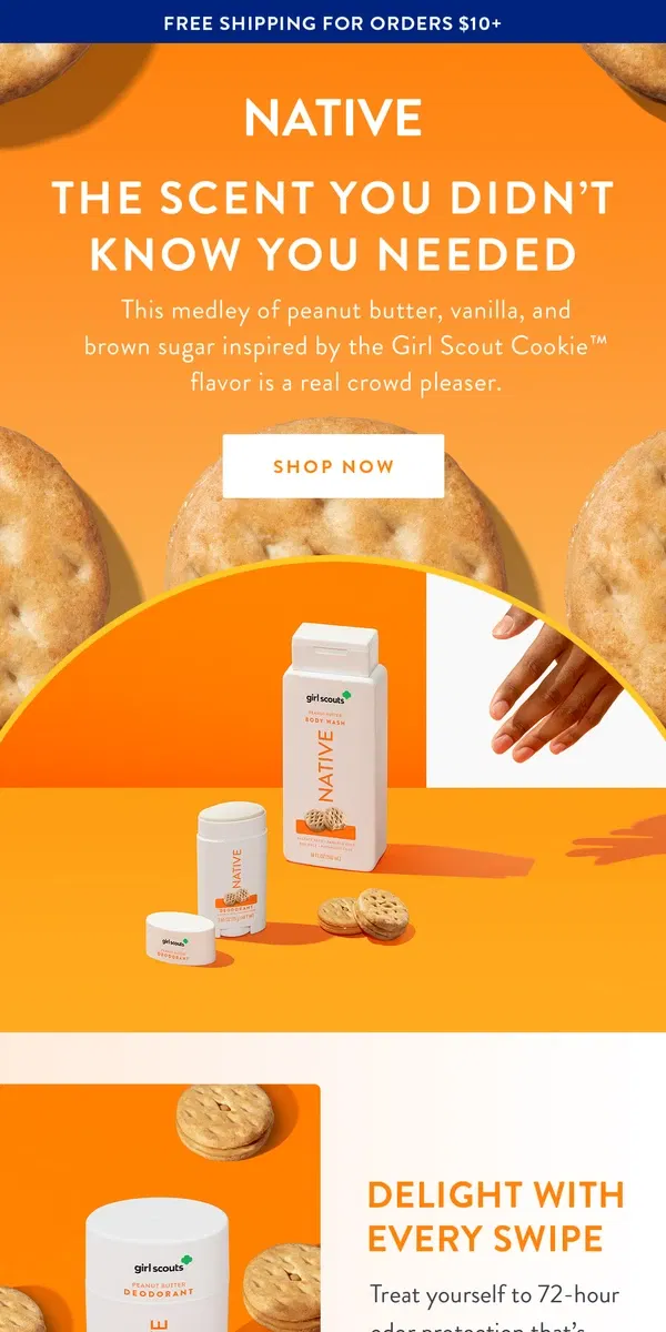 Email from Native. Put Peanut Butter in your personal care