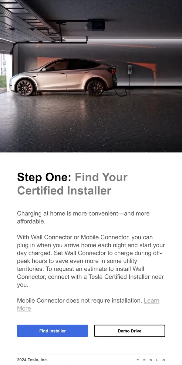 Email from Tesla. Charging at Home is Easy