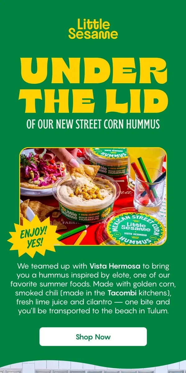 Email from Little Sesame. Under the Lid 🌽