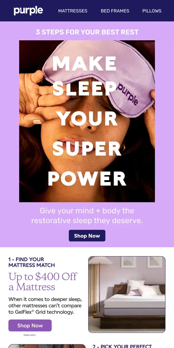 Email from Purple. Save on a Sleep Upgrade