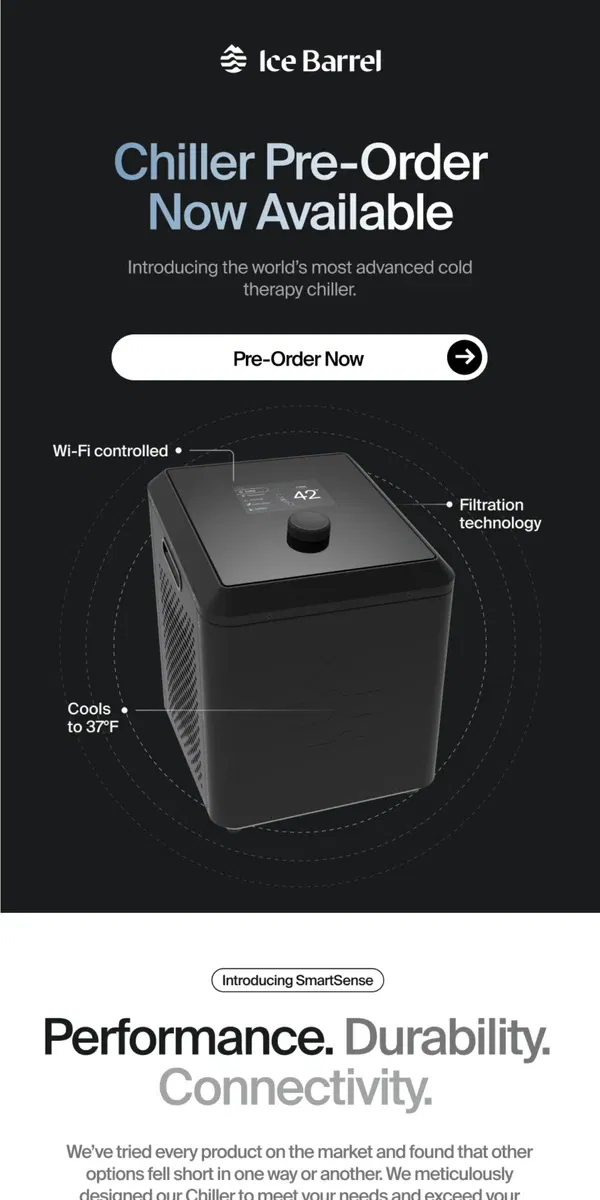 Email from Ice Barrel. Chiller Pre-Order Now Available❗