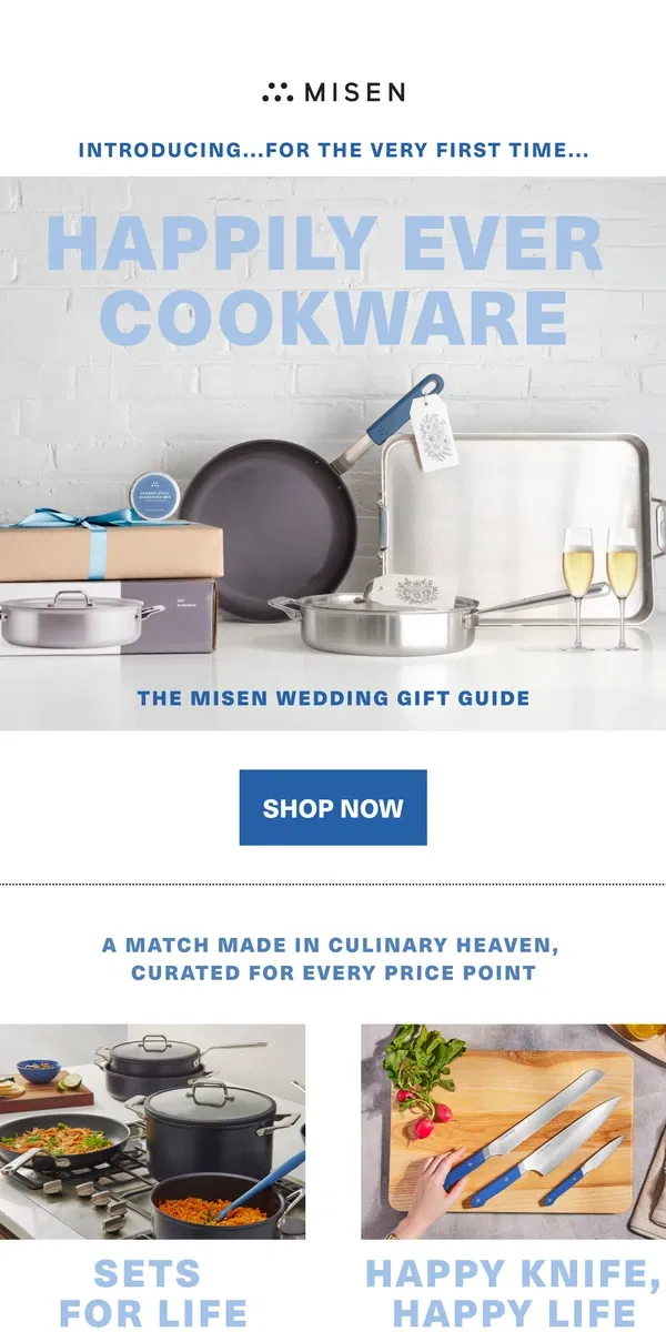 Email from Misen. Couples who cook together, stay together