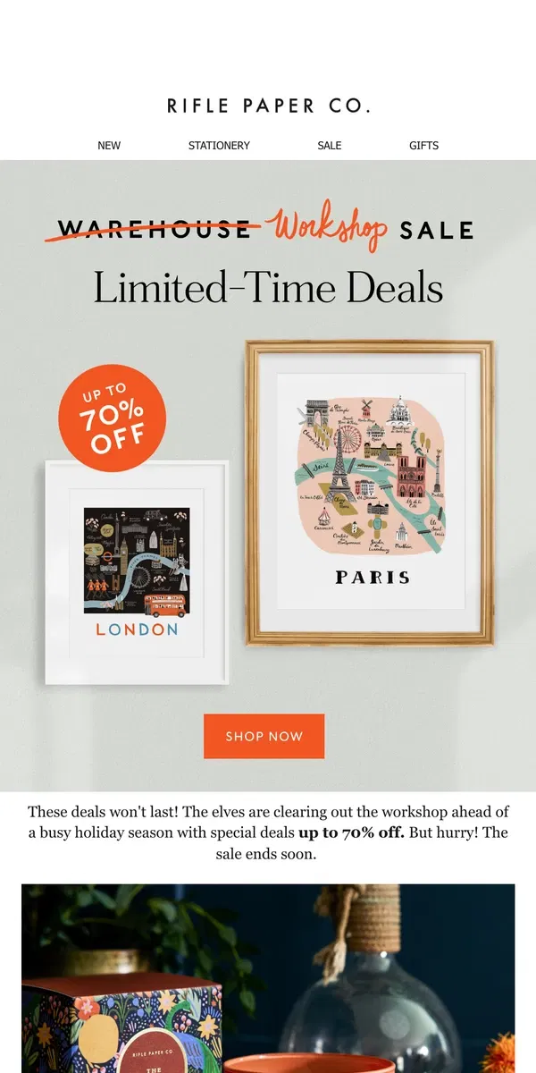 Email from Rifle Paper Co.. Up to 70% off Ends Soon!