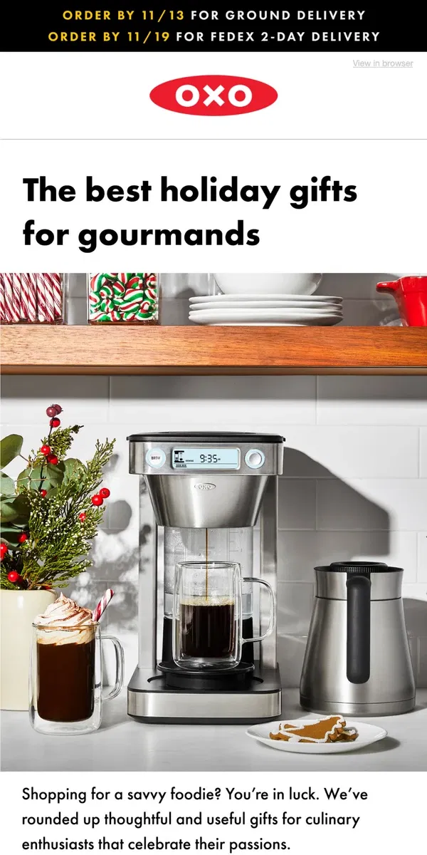 Email from OXO. We took the guesswork out of holiday gifting