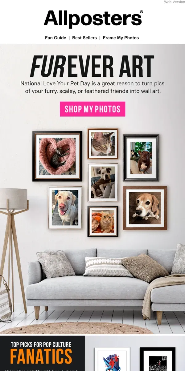 Email from AllPosters. Here for Pet Pics