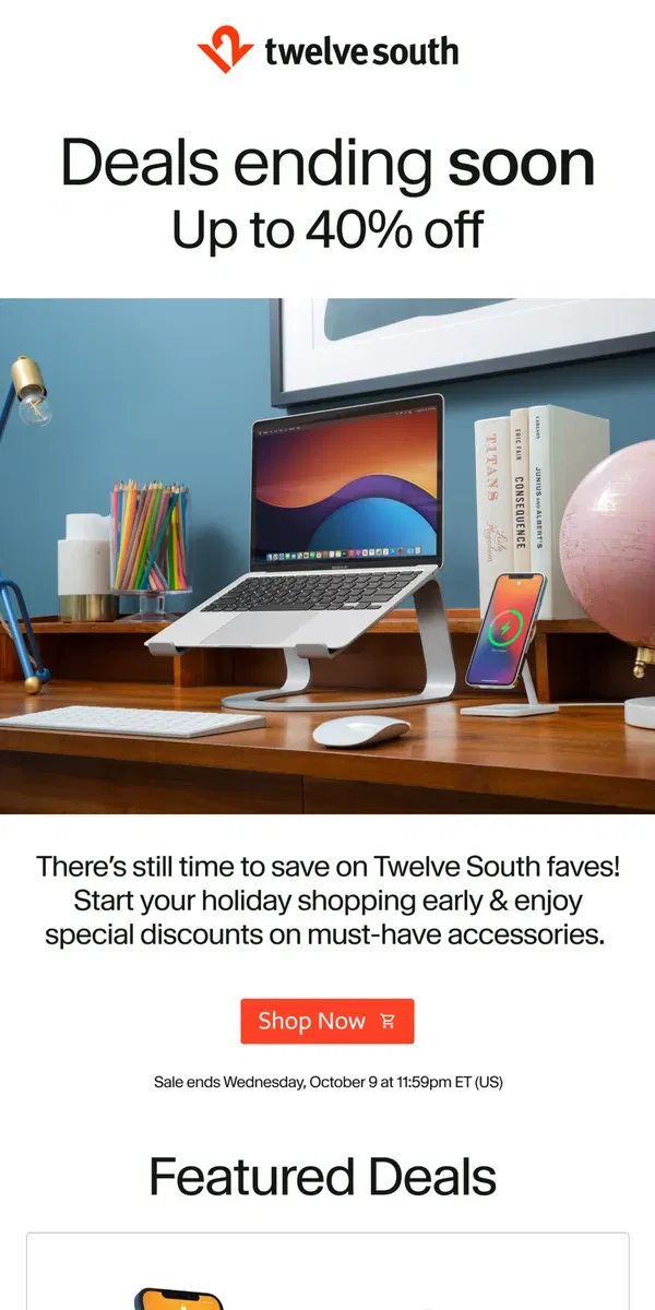 Email from Twelve South. Don't miss out - these deals end today!